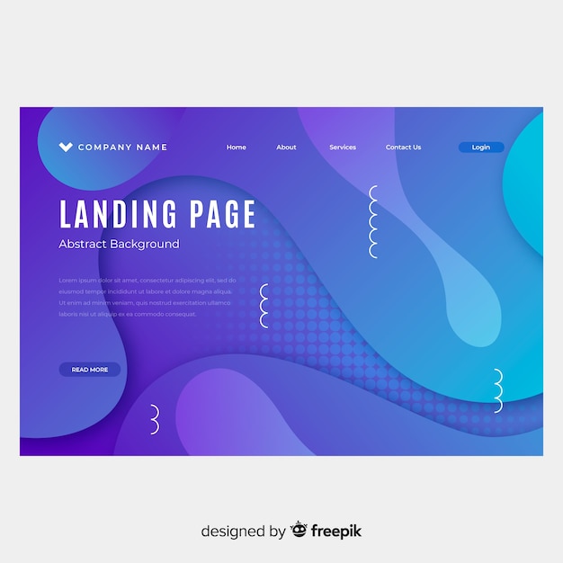 無料ベクター 抽象的なランディングページ