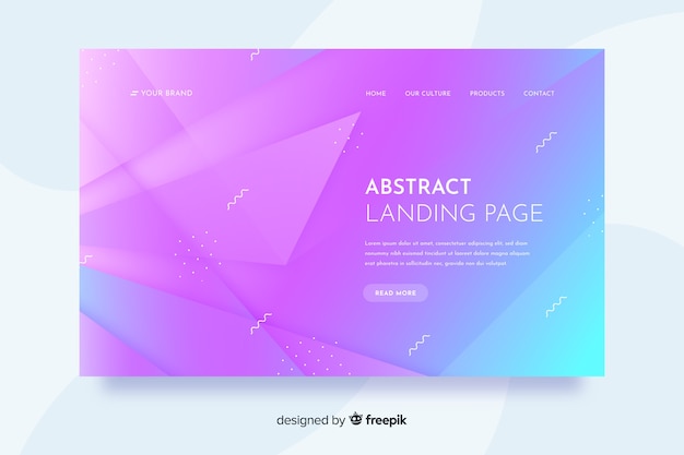 無料ベクター 抽象的なランディングページ