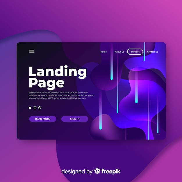 Free vector abstract landing page