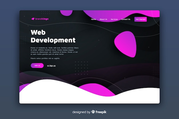 Free vector abstract landing page