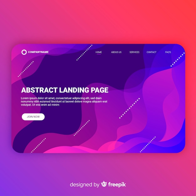 無料ベクター 抽象的なランディングページ