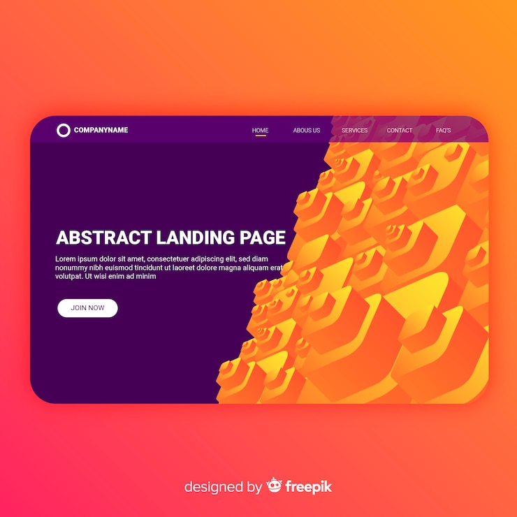 Free Vector abstract landing page
