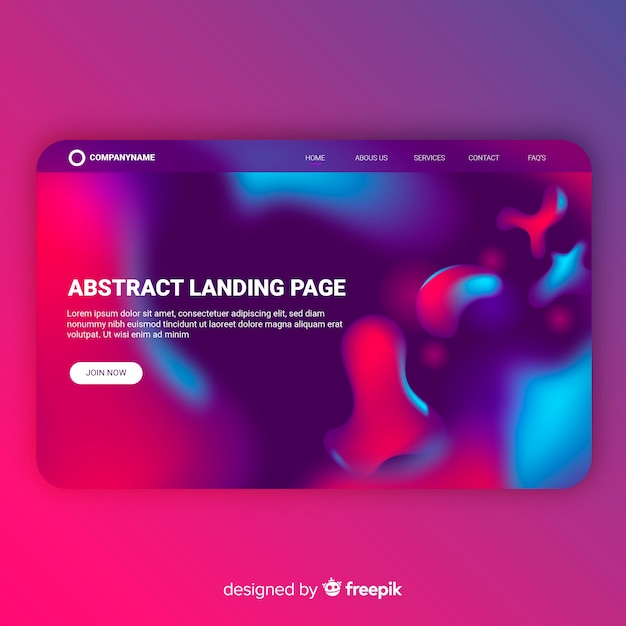 Free vector abstract landing page