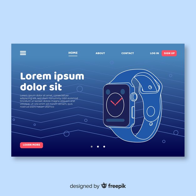 Free vector abstract landing pages with technology devices