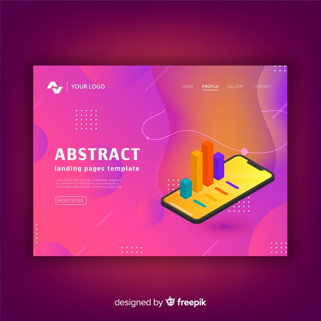 Abstract landing pages with technology devices