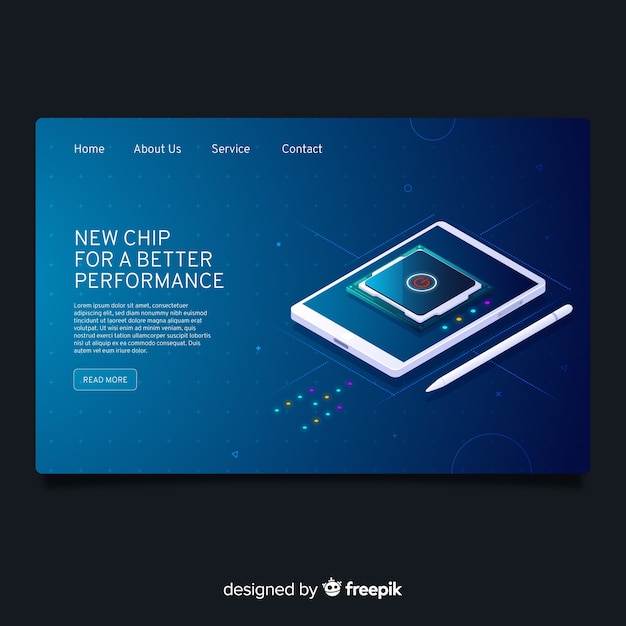 Free vector abstract landing pages with technology devices