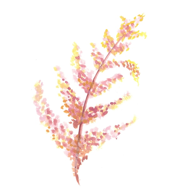抽象的な葉の要素ピンク黄色水彩背景イラスト高解像度無料写真