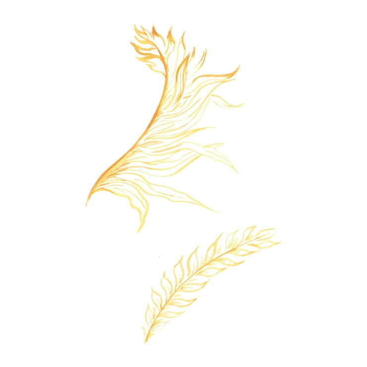 Free Vector abstract leaves element yellow watercolor background illustration high resolution free photo