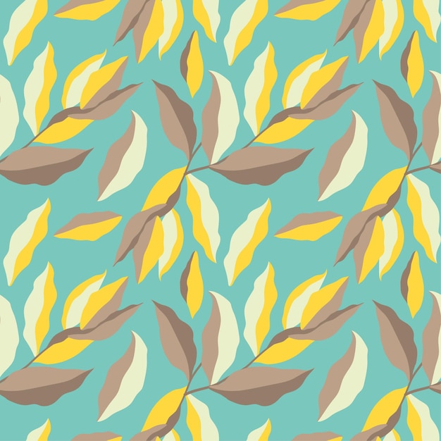 Abstract Leaves Seamless Pattern