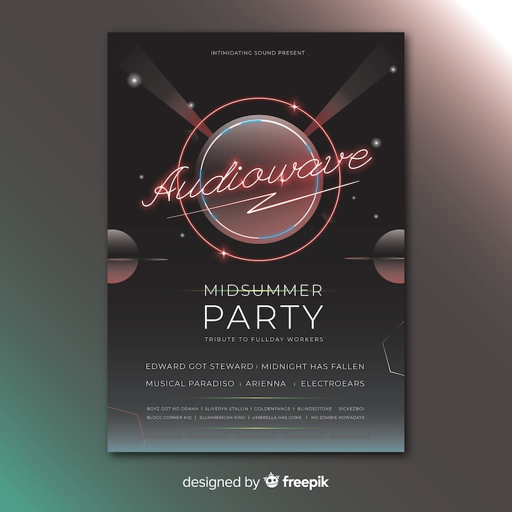 Free Vector abstract light effect music poster template