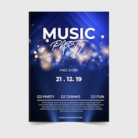 Abstract light effect music poster template