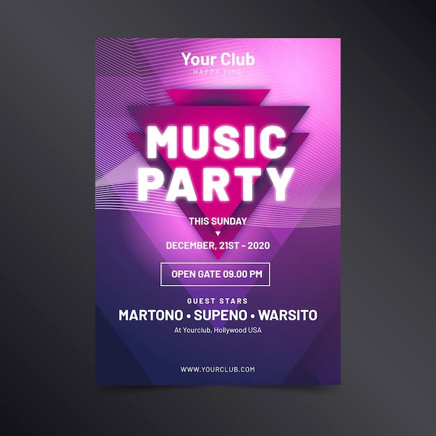 Abstract light effect music poster template