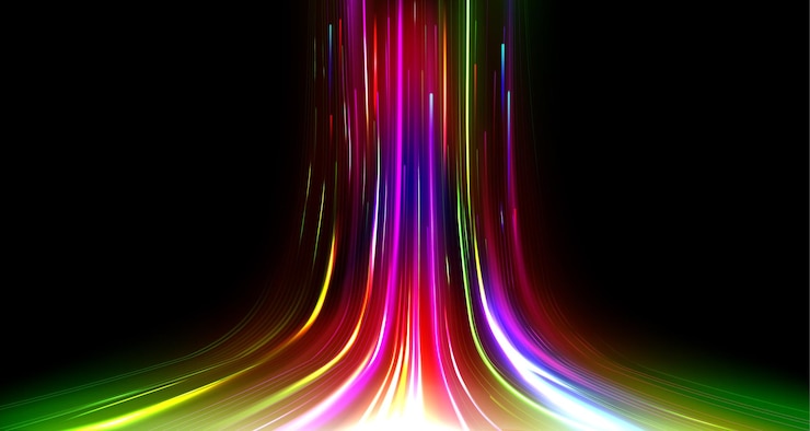 Free Vector abstract light speed effect on black background