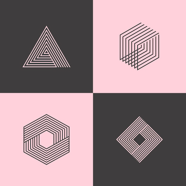 Abstract lineal logo collection