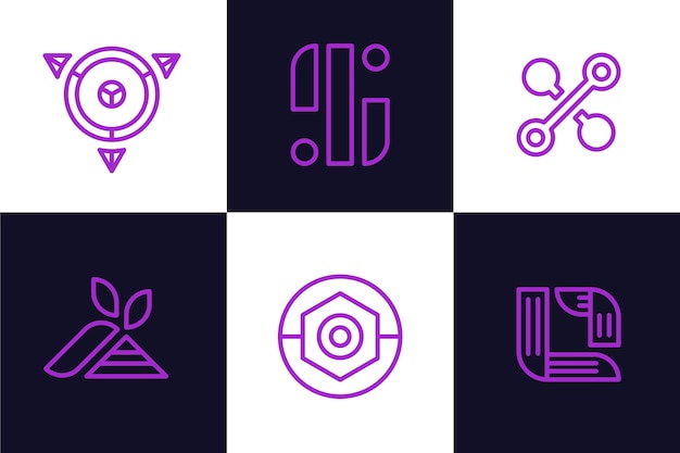 Abstract lineal logo collection
