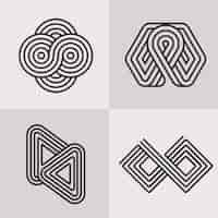 Free vector abstract lineal logo collection