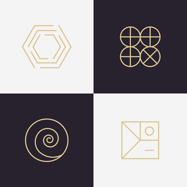 Abstract lineal logo collection