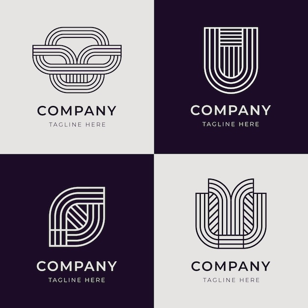 Abstract lineal logo collection