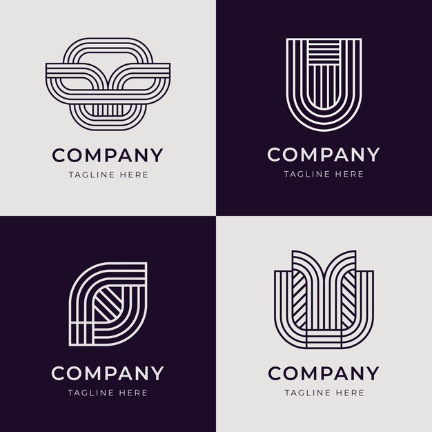 Abstract lineal logo collection