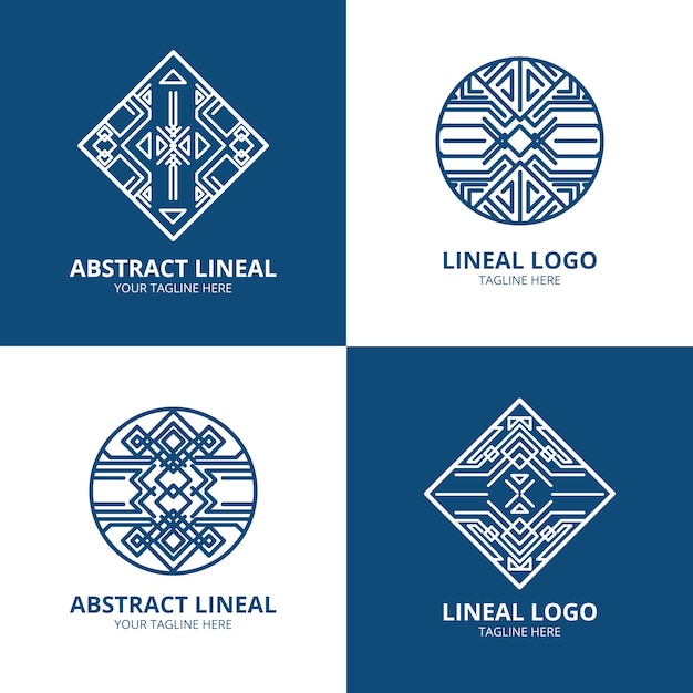 Free vector abstract lineal logo collection