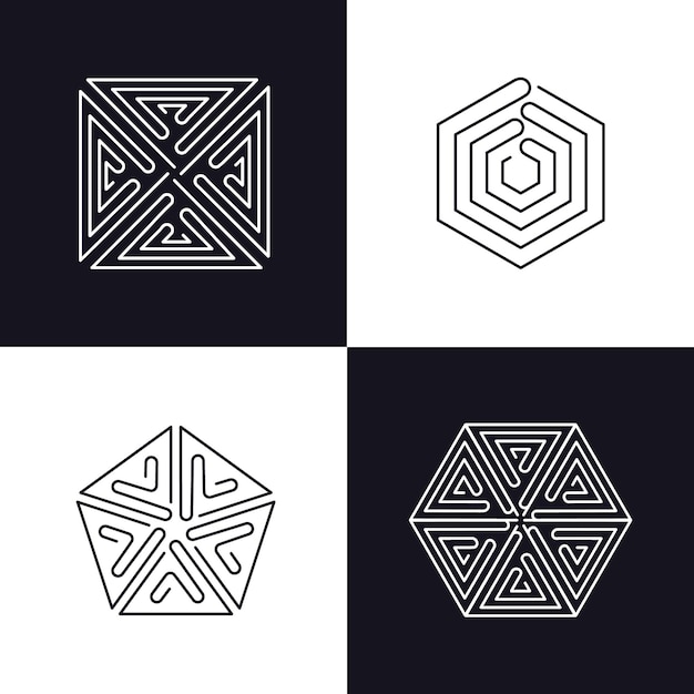 Abstract lineal logo collection