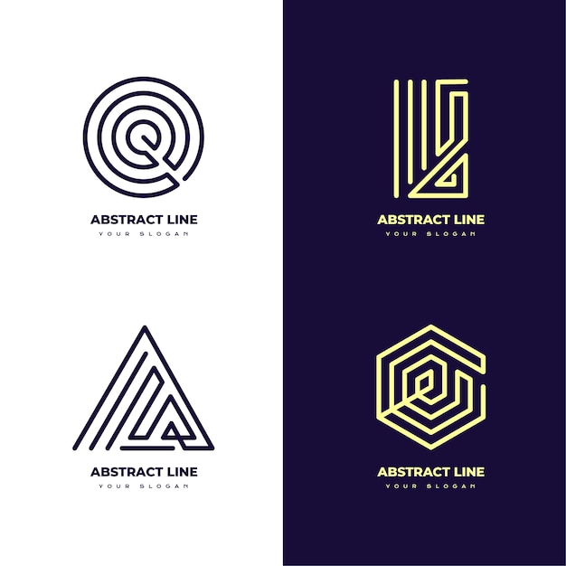 Free vector abstract lineal logo collection