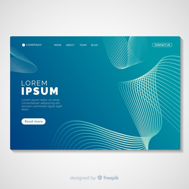 Шаблон посадочной страницы абстрактные линейные формы
