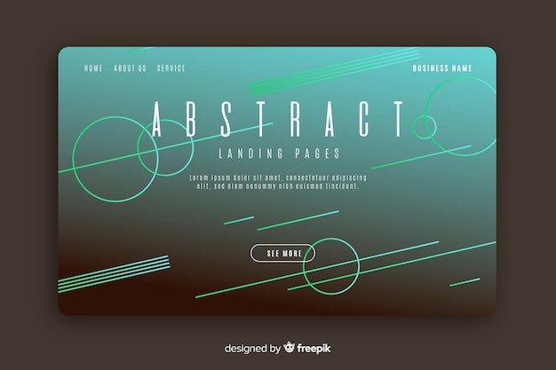 Modello di pagina di destinazione forme astratte lineari