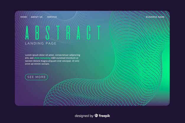 Шаблон посадочной страницы абстрактные линейные формы
