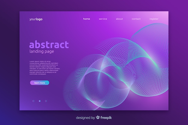 Шаблон посадочной страницы абстрактные линейные формы