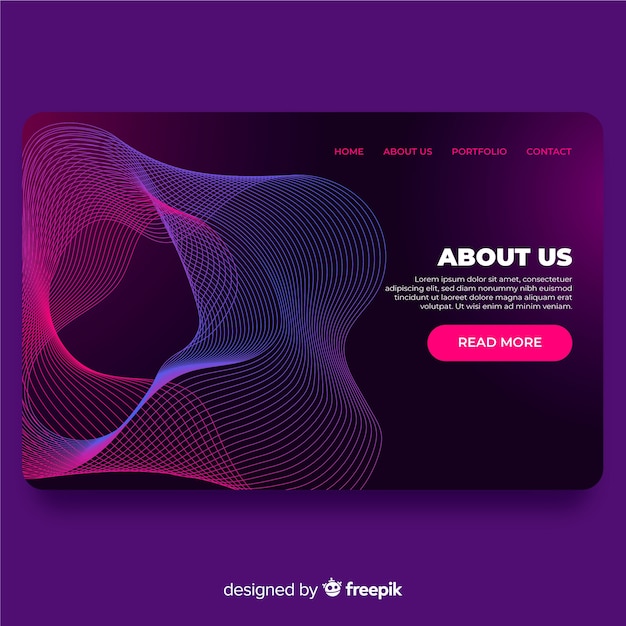 Free vector abstract lineal shapes landing page