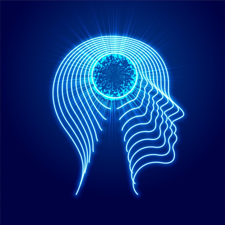 Free Vector abstract linear human head web tech concept background design