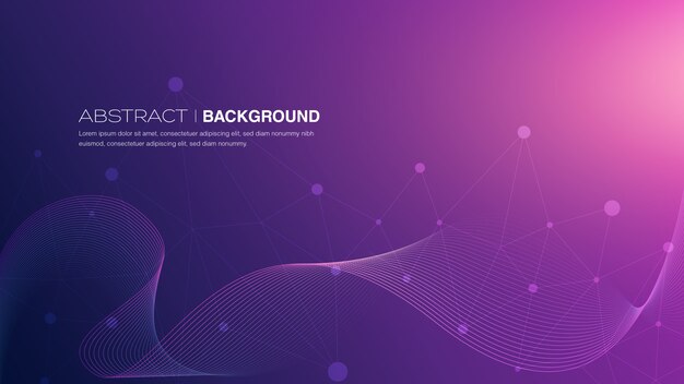 Abstract lines on purple gradient background