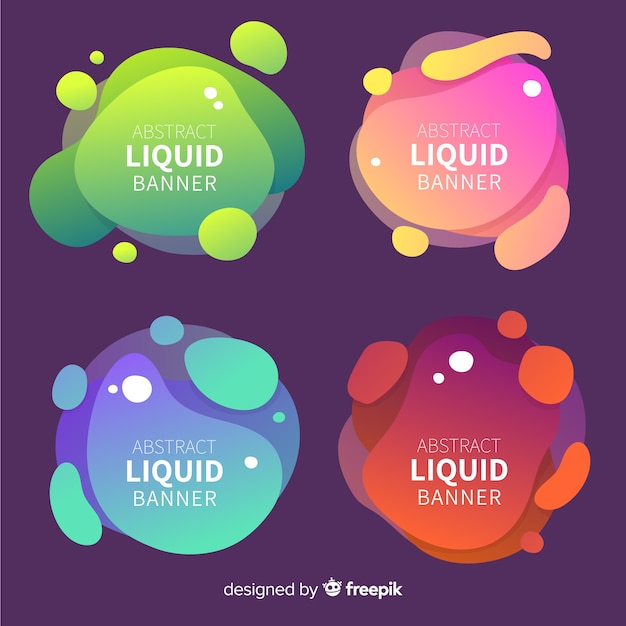 Free vector abstract liquid banner collectio