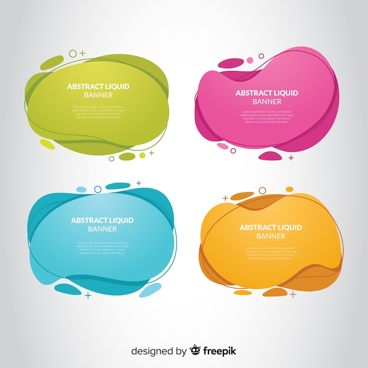 Free Vector abstract liquid banner collection