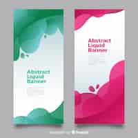 Free vector abstract liquid banner collection