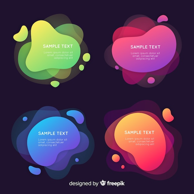 Free vector abstract liquid banner collection