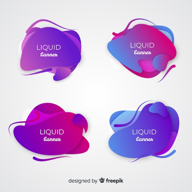 Abstract liquid banner collection