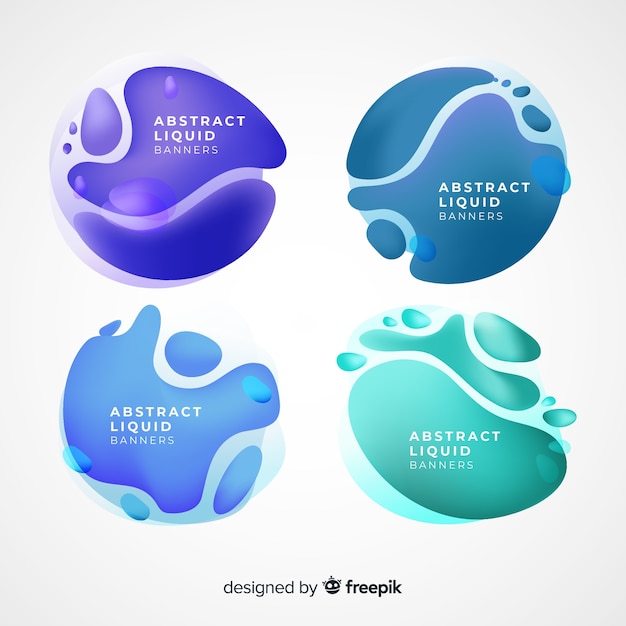 Abstract liquid banner collection