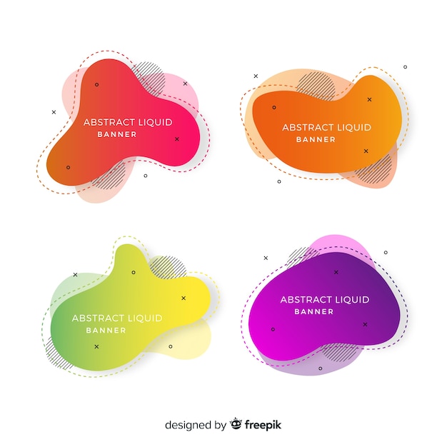 無料ベクター 抽象的な液体バナー