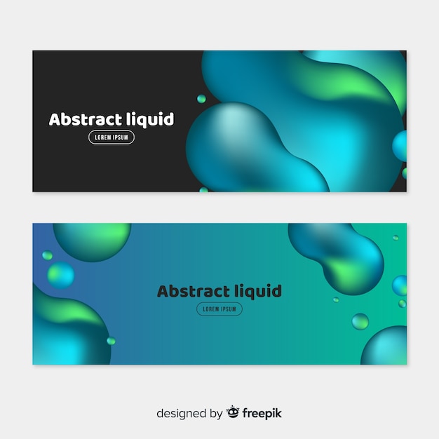 Free vector abstract liquid banners