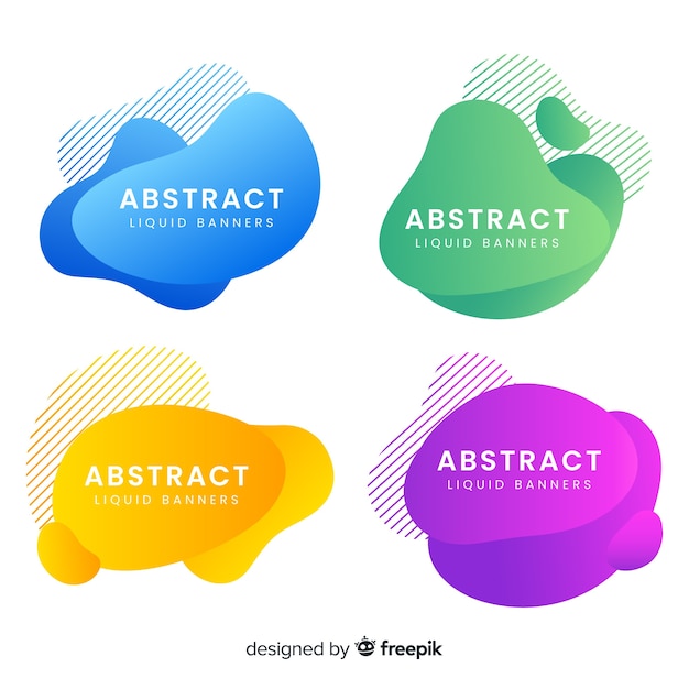 Free vector abstract liquid banners