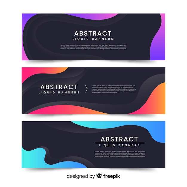 Free vector abstract liquid banners