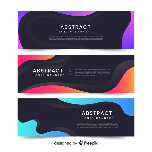 Abstract liquid banners