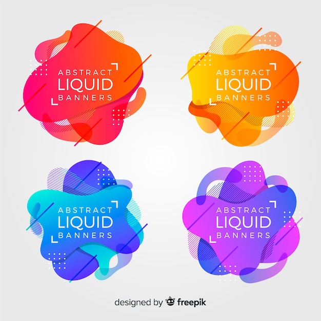 Free vector abstract liquid banners