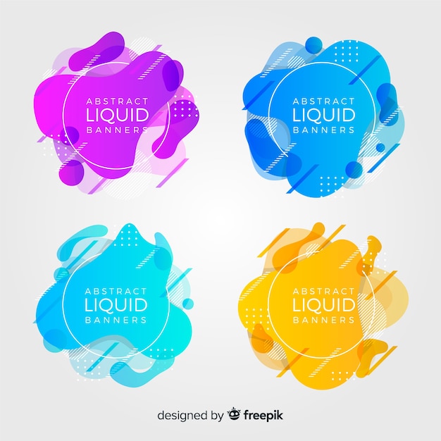 Free vector abstract liquid banners