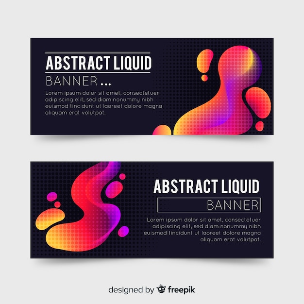 Abstract liquid banners