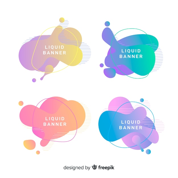 Free vector abstract liquid banners