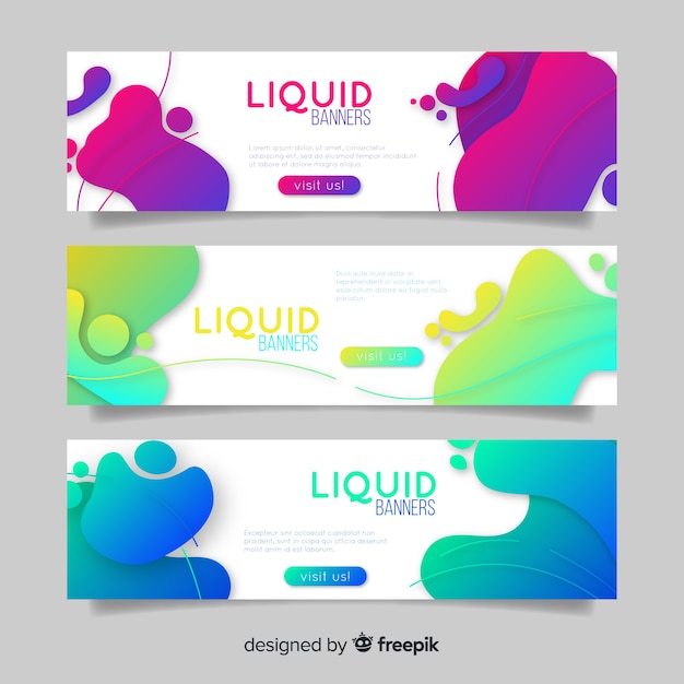 Abstract liquid banners