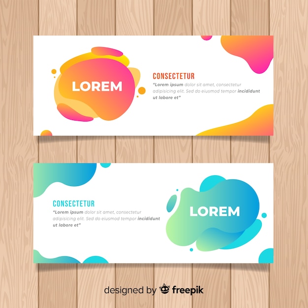 Free vector abstract liquid banners